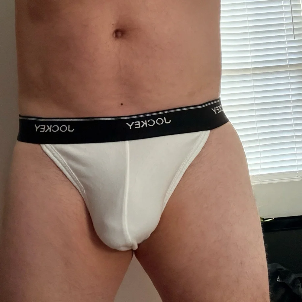 Jockey Men's Black and White Bikini Briefs - Picture 1 of 3